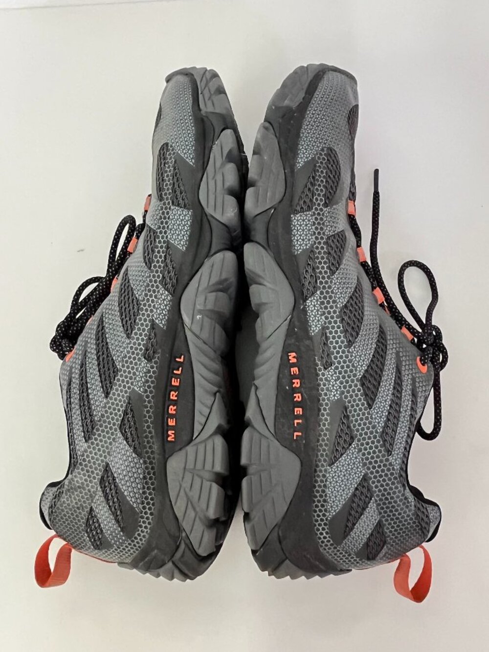 Merrell Mens Hiking Shoes Moab Edge 2 Mesh Gray Orange Lightweight Mens 11 - Picture 3 of 10